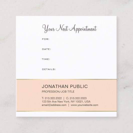 Elegant Appointment Herinneringen Modern Design Tr Afsprakenkaartje (Voorkant)