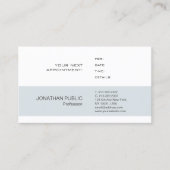 Elegant Appointment Herinneringen Sleek Plain Tren Afsprakenkaartje (Voorkant)