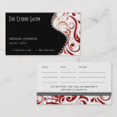 Elegant Appointment Visitekaartje Crimson Afsprakenkaartje (Voorkant / Achterkant)