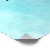 Elegant Aqua Beach Bruiloft repetitie diner bord Poster (Hoek)