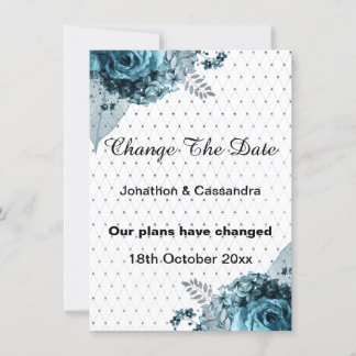 ELEGANT AQUA BLACK LACE FLORAL VERANDERING DATUM