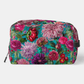 Elegant  aqua blauw Floral monogram Accursor Toilettasje (Achterkant)