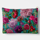 Elegant  aqua blauw Floral monogram Etui (Achterkant)