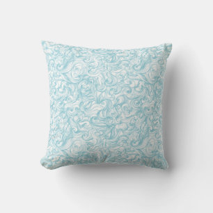 Elegant Aqua Blauwe Spiraal Sierpatroon Kussen