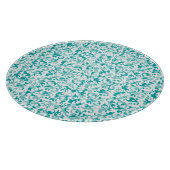 Elegant Aqua Blauwgroen Damask Swirl Scroll Snijplank (Hoek)