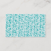 Elegant Aqua Blauwgroen Damask Swirl Scroll Visitekaartje (Achterkant)