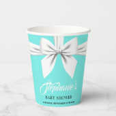 Elegant Aqua Blauwgroen Fancy Tiffany Baby shower Papieren Bekers (Achterkant)