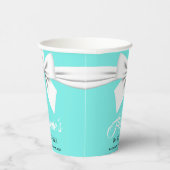 Elegant Aqua Blauwgroen Fancy Tiffany Baby shower Papieren Bekers (Rechts)