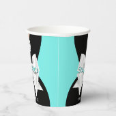 Elegant Aqua Blauwgroen Glam Tiffany Baby shower Papieren Bekers (Rechts)