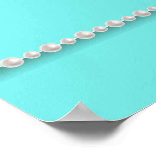 Elegant Aqua Blauwgroen Tiffany Baby shower Welkom Poster (Hoek)