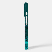 Elegant Aqua Blauwgroen vet Script Monogram Case-Mate iPhone Case (Achterkant / Links)