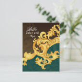 elegant aqua bloeit zaken Dank u Kaarten (Staand voorkant)