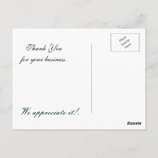 elegant aqua bloeit zaken Dank u Kaarten (Achterkant)