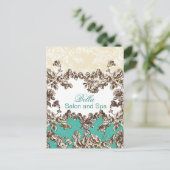 elegant aqua bloeit zaken Dank u Kaarten (Staand voorkant)