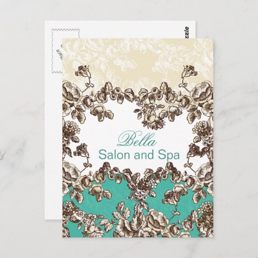 elegant aqua bloeit zaken Dank u Kaarten (Voorkant / Achterkant)