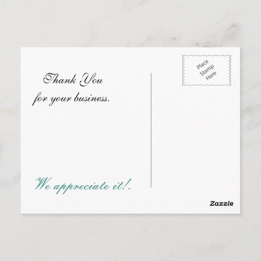 elegant aqua bloeit zaken Dank u Kaarten (Achterkant)