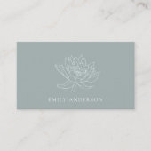 ELEGANT AQUA BLUE BLAUWGROEN FAUX GOLD LOTUS FLORA VISITEKAARTJE (Voorkant)