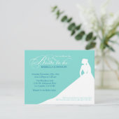 Elegant aqua blue "Bride to be" vrijgezellenfeest Kaart (Staand voorkant)