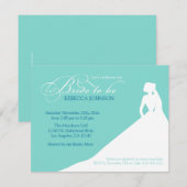 Elegant aqua blue "Bride to be" vrijgezellenfeest Kaart (Voorkant / Achterkant)