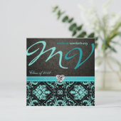 Elegant Aqua blue Class of 2012 Graduation Invites Kaart (Staand voorkant)