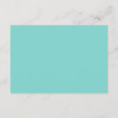 Elegant Aqua Blue Custom Bruid Naam Monogram Notitiekaartje (Achterkant)
