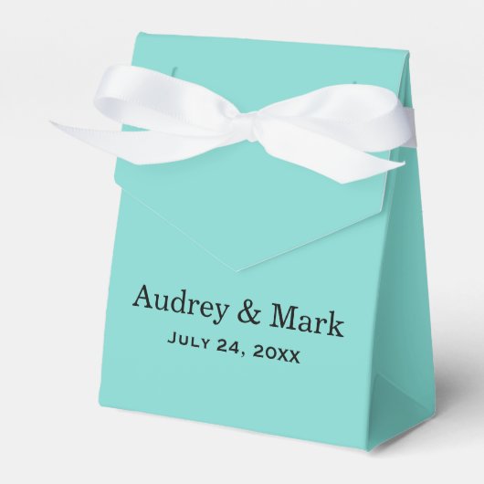 Elegant Aqua Blue Custom Wedding Monogram Bedankdoosjes (Voorkant Zijde)