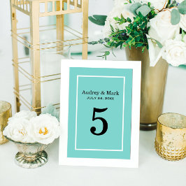 Elegant Aqua Blue Custom Wedding Monogram Kaart