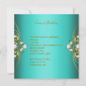 Elegant Aqua Blue Diamond Afbeelding Kaart (Achterkant)