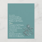 Elegant Aqua Blue Flower Wedding Uitnodiging (Voorkant)