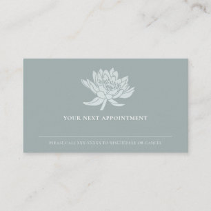 ELEGANT AQUA BLUE GOLD LOTUS FLORAL APPOINTINTUS VISITEKAARTJE