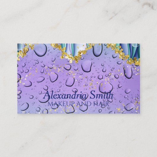 Elegant Aqua Blue Gradient Ombre Aangepaste naam Visitekaartje (Voorkant)