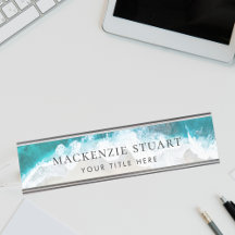 Elegant Aqua Blue Green Beach Script
