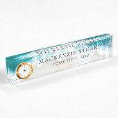 Elegant Aqua Blue Green Beach Script Naambordje