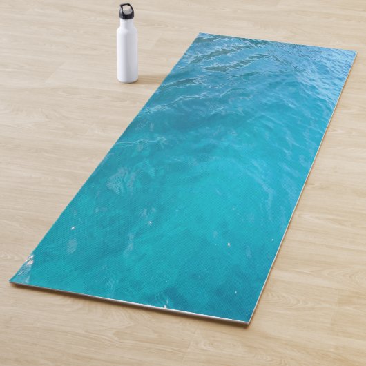 Elegant Aqua Blue Green Color Zee Water Sjabloon Yogamat (In situ)