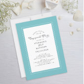 Elegant Aqua Blue Green Wedding Engagement Party Kaart
