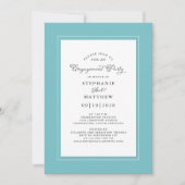 Elegant Aqua Blue Green Wedding Engagement Party Kaart (Voorkant)