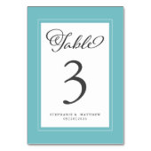 Elegant Aqua Blue Green & White Wedding Reception Kaart (Achterkant)