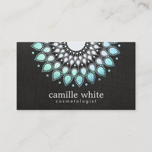 Elegant Aqua Blue Lotus FLower Natural Beauty Visitekaartje (Voorkant)