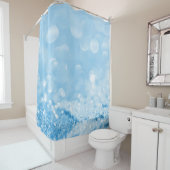 ELEGANT AQUA BLUE PATTERNED SHOWER CURTATION DOUCHEGORDIJN (In situ)