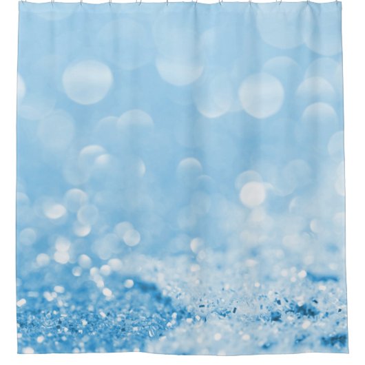 ELEGANT AQUA BLUE PATTERNED SHOWER CURTATION DOUCHEGORDIJN (Voorkant)