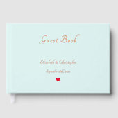 Elegant Aqua Blue Roos Gold Weddings Jubileum Gastenboek (Voorkant)