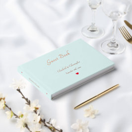 Elegant Aqua Blue Roos Gold Weddings Jubileum Gastenboek
