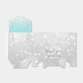 Elegant Aqua Blue Silver Sparkly Glitter Bruiloft Bedankdoosjes (Uitgevouwen)