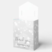 Elegant Aqua Blue Silver Sparkly Glitter Bruiloft Bedankdoosjes (Geopend)
