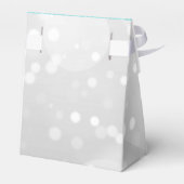 Elegant Aqua Blue Silver Sparkly Glitter Bruiloft Bedankdoosjes (Achterkant)
