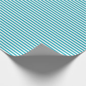 Elegant Aqua Blue Stripes Wrapping Paper Cadeaupapier (Hoek)