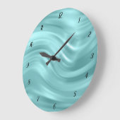 Elegant Aqua Blue Swirl Design Decorative Grote Klok (Hoek)