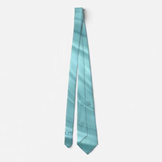Elegant Aqua Blue Swirl Pattern Monogram Initialen Stropdas (Achterkant)