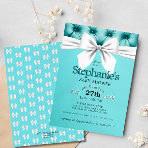 Elegant Aqua Blue Tiffany Baby shower Kaart