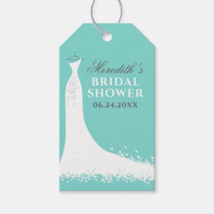 Elegant Aqua Blue Wedding Gown Vrijgezellenfeest Cadeaulabel